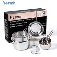 OFFICIAL freemir Panci Seri Api 24cm SUS 304 - Panci Kukusan Anti Lengket Anti Karat