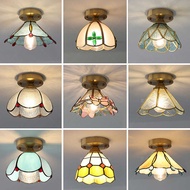 American Retro Brass Aisle Light Japanese Simple Corridor Aisle Entrance Balcony Stair Glass Ceiling