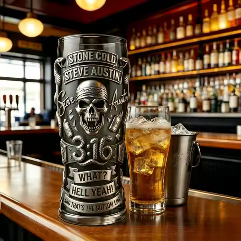 D Stone Cold Steve Austin Memorial Cup Stone Cold 3:16 Embossed Beer Cup Wrestling Peripheral