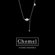 Chomel Silver Necklace Fashionable Original Design Tassel Diamond Leaf Womens Jewelry Fresh out New 
