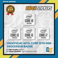 Intel Core i3 i5 i7 i9 Gen 10 Logo Sticker Badge Processor