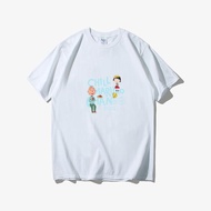 Cherry Maruko And Grandpa Joint T-Shirt Short Sleeve Trendy Clothes For Women And Men Round Neck Lar