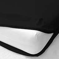 Queen Size Futon Covers - 100% Egyptian Cotton Futon Slipcovers - Foldable Armless Sofa Cover - Queen Size Futon Mattress Cover for Futon Sofa Bed - Zippered Futon Couch Cover, Black