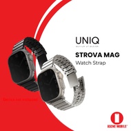 UNIQ Strova Mag Watch Strap self- adjustable steel link band 49/45/44/42mm Black (Midnight) Titanium