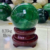 Quả cầu đá phong thuỷ fluorite bi cầu đá xanh fluorite hàng đẹp kèm đế