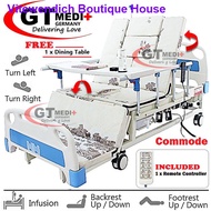 EB-01 GT MEDIT GERMANY Double Crank Remote Control Electric Hospital Nursing Bed Mattress Infusion Commode Tilam Katil