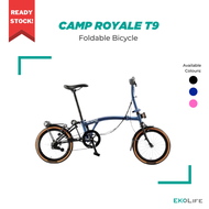 ROYALE 9 Speed Foldable Tri-Fold Bicycle 16 inch | T Bar | Foldie Folding Bike | Singapore | Mobot | Outdoor Cycling | SG Ready Stock