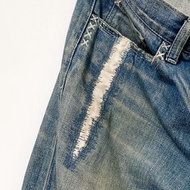 NEIGHBORHOOD 05 CRACK SAVAGE MED/MID MEDIUM NBHD JEANS 刀割 破壞 水洗 刷破 補丁 牛仔褲 長褲 褲子 休閒褲 克拉克 板手牛王 男版 藍色 中版 M號 TP0-21 #斷捨離