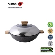 Shogun Granite Plus Ceragan Ceramic 36 x 11cm Non-stick Covered Wok, 7.2L (IH)
