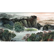 DL688 Wall Decoration Mural-Mountain Water Painting Large Backer Calligraphy Painting Living Room Of