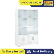 KLSB Book Shelf with Glass/ File Cabinet 6 Compartment / rak cermin kaca / rak hiasan / almari cermi