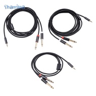 [Shamjina] 3.5mm to 6.35mm x2 Cable Audio Cables 3.5mm Stereo Jack Plug to 2 x 6.35mm Mono Audio Cab