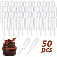 50pcs, 4ml/0.14oz Squeeze Dropper Pipettes For Desserts - Perfect For Macarons, Chocolate, Cupcakes,
