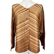 成色極佳 ▲ 三宅一生PLEATS PLEASE PP03-J0562 斜紋開襟衫ブラウン日本製造 正品女裝