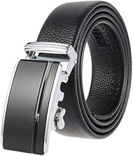 Men's Belt,Leather Ratchet Dress Belts for Men with Automatic Sliding Buckle, Trim to Fit (130cm/wai