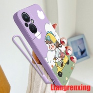 Casing OPPO Reno 8Z 5G phone case Softcase Liquid Silicone Protector Smooth shockproof Bumper Cover new design Cartoon Motorcycle for girls YTMTN01