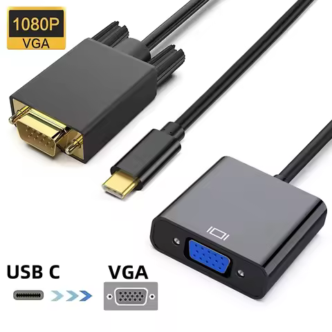 Thunderbolt3 USB C to VGA Adapter Compatible with Macbook Pro USB 3.1 Type-C To VGA Converter Cable 
