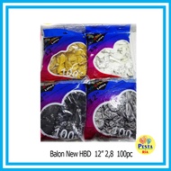 ! (100pcs) SILVER, GOLD, BLACK, WHITE, 2.8GRAM BIRTHDAY LATEX BALLOONS