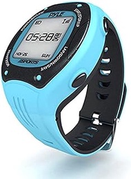 Pyle Pro GPS Sports Watch Workout Trainer-ANT+ Heart Rate Monitor Compatible-For Tracking Running, Biking, Hiking Outdoors-Export Data to Map my Run and Strava-Displays Pace, Speed &amp; Distance (Blue)