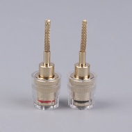 【YY28】2/4Pcs 4MM Banana Female To 2MM Pin Connector HIFI Cable Adapter Plug Braided Copper Wire Sock
