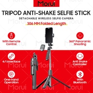 MORUI F16 360 Selfie Stick 170cm Bluetooth Remote Control Tripod Anti-Shake Selfie Stick