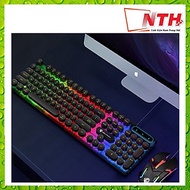 Bàn phím máy tính gaming giả cơ PANTSAN PK100 có dây nút tròn Led 7 màu cực đẹp - NTH - Hàng Nhập Kh