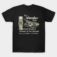 Vintage The Islander Tiki Bar T-Shirt Authentic Cotton 1 White Thick Sports Shirt Cartoon S-5XL