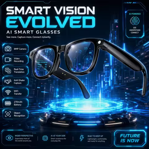 2026 New Al Smart Glasses 800W HD Camera Photo Video Recording Translation Al Image Recognition Al C