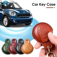 OPENMALL Imported Cow Leather Car Key Case Cover for BMW MINI COOPER S ONE JCW F54 F55 F56 F57 F60 C