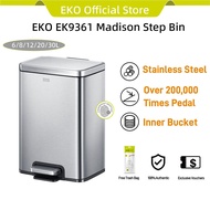EKO Madison Step Trash Bin Matte Stainless Steel 6L, 8L, 12L, 20L, 30 Liter Inner Liner Tong Sampah 