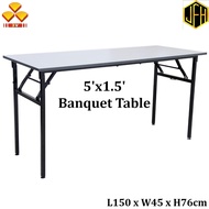 JFH 3V 1.5x5 Feet Heavy Duty Laminated Wood Top Banquet Table Folding Function Table Meja Lipat Kenduri Serbaguna