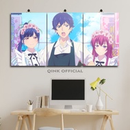 Aesthetic Wall Decoration Waifu Megami No Cafe Terrace Akane Hououji 60X30 Multi Panel Anime Goddess