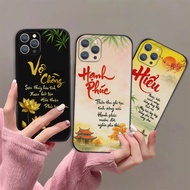 IPhone 12 12Pro 12Promax Max case with calligraphy meaning peace of mind, fortune, parents