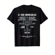 SARB with C-130 Hercules Aircraft Graphic -100% O-neck summer short-sleeved casual men's printed T-