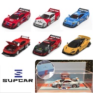 Ferari Nisan H300 Mazda RX-7 LBWK Mclaren 720s LBWK car model with metal car mica box 1:64 scale Sup