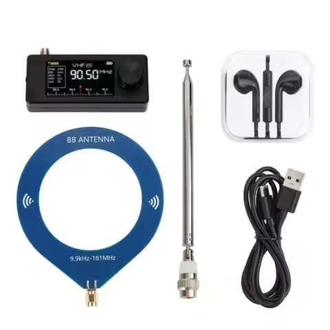 CNC Aluminum Case ATS-mini 0.5-108MHz SI4732 Mini Radio Pocket SSB Radio with 2pcs Antenna FM/AM All