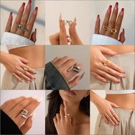Simple Plain Ring Geometric Personality Y2K Style N008