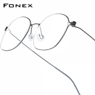 FONEX B กรอบแว่นไททาเนียมสำหรับผู้ชายแว่นตาไร้กรอบสไตล์เกาหลีน้ำหนักเบาพิเศษแว่นตาสไตล์ญี่ปุ่น F7513