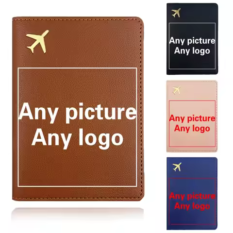 Customized Photo PU Passport Sleeve Holder Passport Cover Protector Waterproof Organizer Air Ticket 