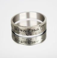 克羅地亞硬幣戒指 50 lipa 2005 克羅地亞硬幣戒指男士硬幣戒指