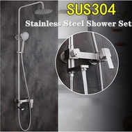 shower set，304stainless steel shower set，rain shower set，shower mixer set，rain shower set stainless 
