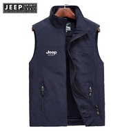 JEEP SPIRIT 1941 ESTD Mens Vest 100% Cotton Plus Size Casual Outdoor Sports Vest