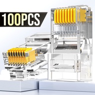 AMPCOM CAT5e RJ45 Connector 8P8C Modular Ethernet Cable RJ 45 Ends Ethernet Cable Crimp Connectors U