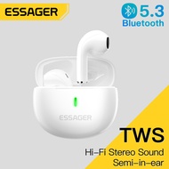 Essager Bluetooth V5.3 TWS Wireless Earphones BT Hi-Fi Stereo Headphones with Mic Charging Case Stereo Sound In-Ear Smart Touch Headset Transmission Distance 8-10M