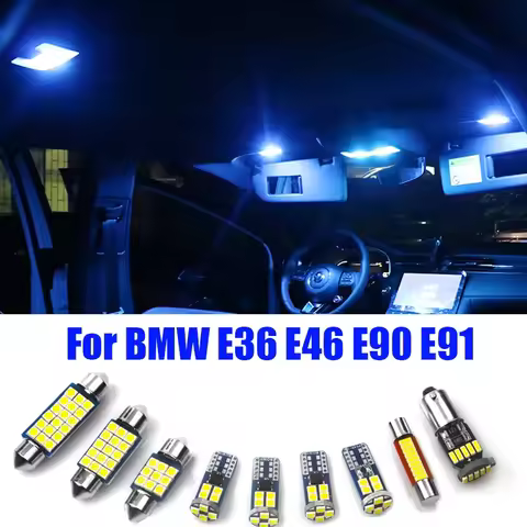 For BMW 3 Series E36 E46 M3 E90 Sedan E91 Touring Car LED Bulbs Interior Dome Reading Lamp Vanity Mi