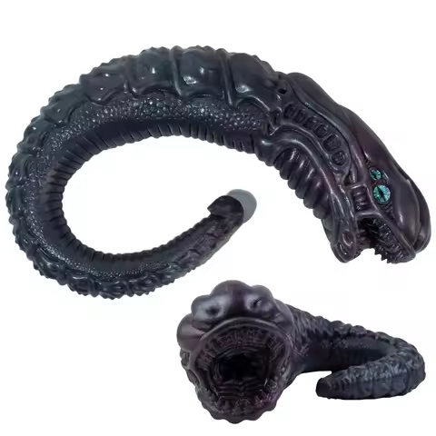 GEEBA Length 52.2cm Black Silicone Male Masturbator Fantasy One Channel Men's Stroker Pocket Pussy R