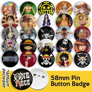 One Piece Anime Designs 58mm 44mm Button Badge with Pin (Z629-Z678)