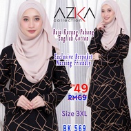 Baju Kurung Pahang English Cotton Size 3XL Azka Collection