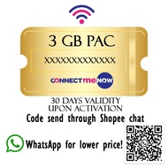 CONNECTme Now 3gb PAC (Not for Offshore)