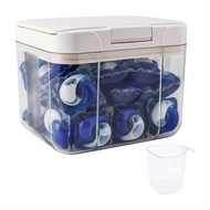 Laundry Pod Holder Compatible with Tide - Pod Storage Container, 2.9L Powder Containers with Pop up 